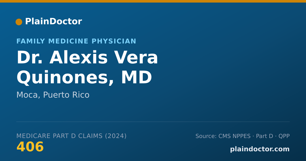Shareable card for Alexis Vera Quinones, MD - Family Medicine Physician, Moca, PR