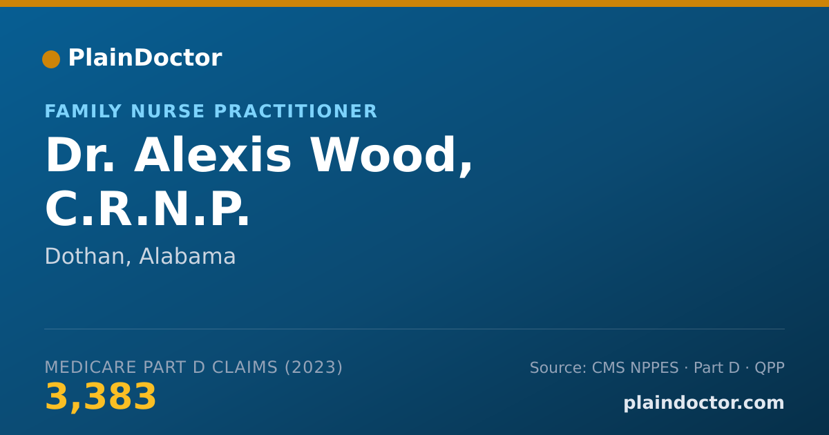 Shareable card for Alexis Wood, C.R.N.P. - Family Nurse Practitioner, Dothan, AL