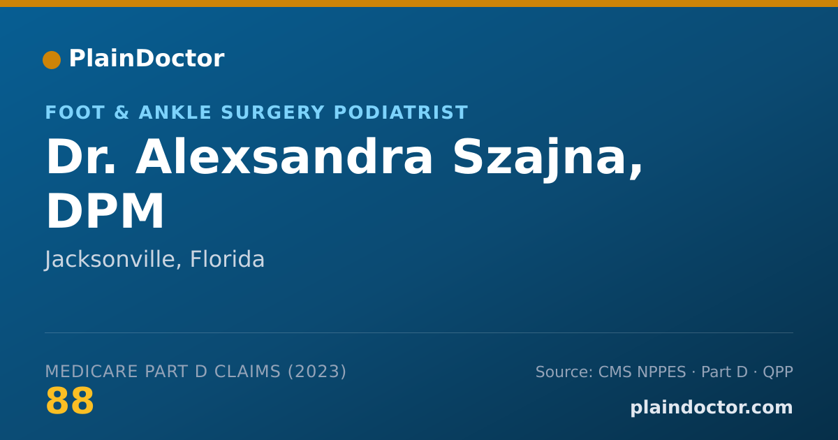 Shareable card for Alexsandra Szajna, DPM - Foot & Ankle Surgery Podiatrist, Jacksonville, FL