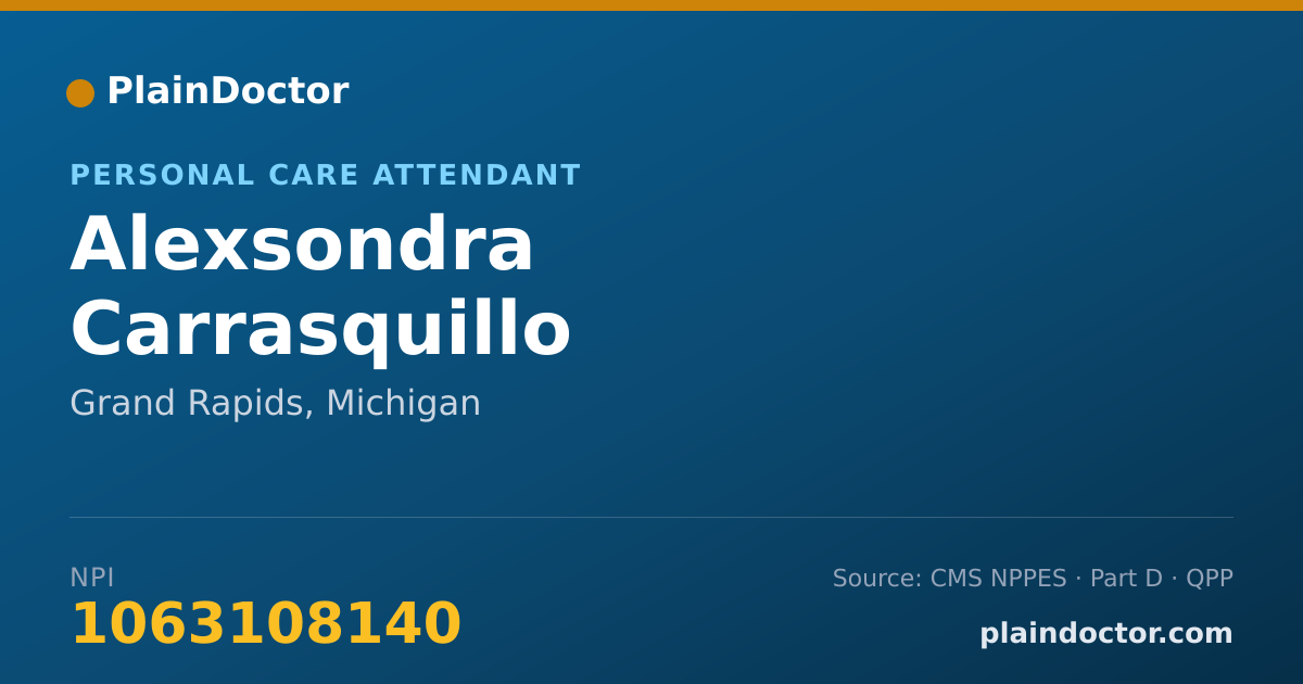 Shareable card for Alexsondra Carrasquillo - Personal Care Attendant, Grand Rapids, MI