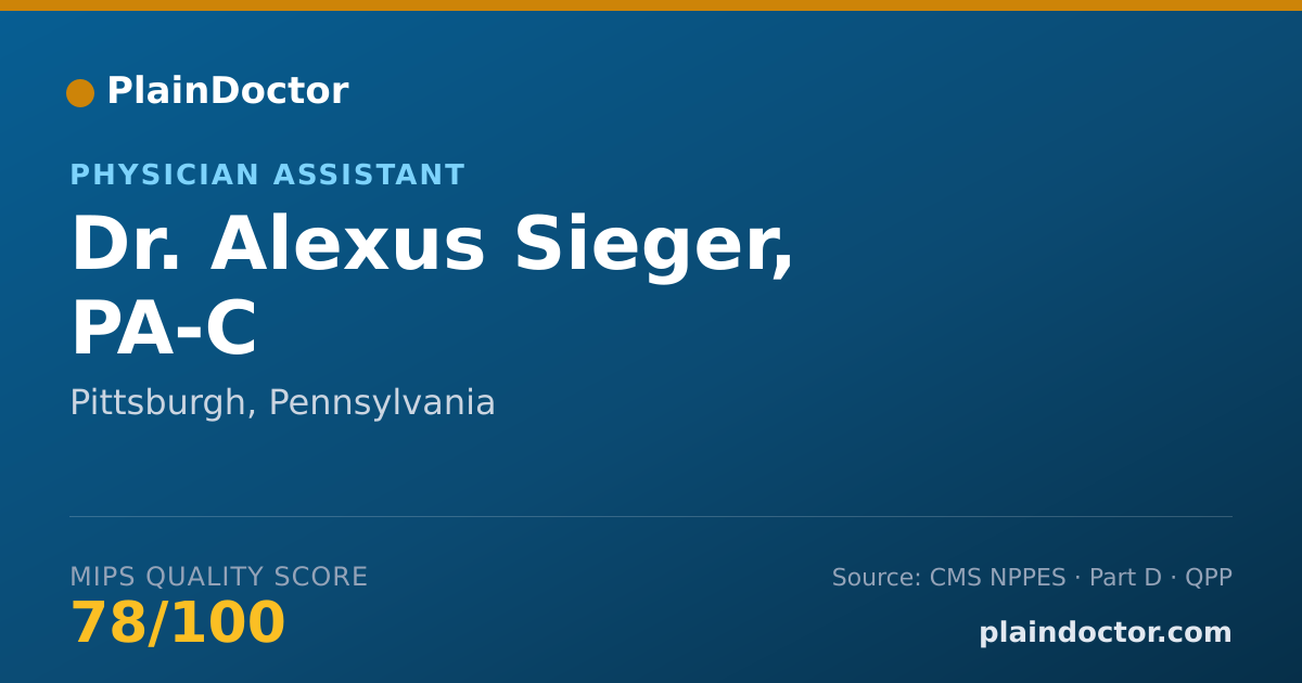 Shareable card for Alexus Sieger, PA-C - Physician Assistant, Pittsburgh, PA