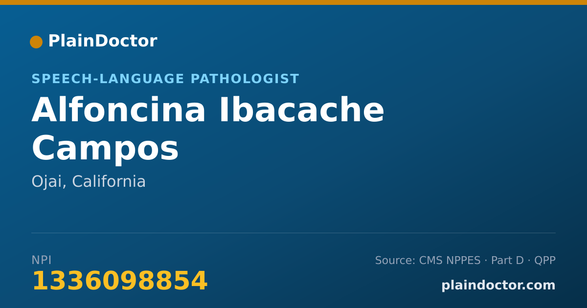Shareable card for Alfoncina Ibacache Campos - Speech-Language Pathologist, Ojai, CA