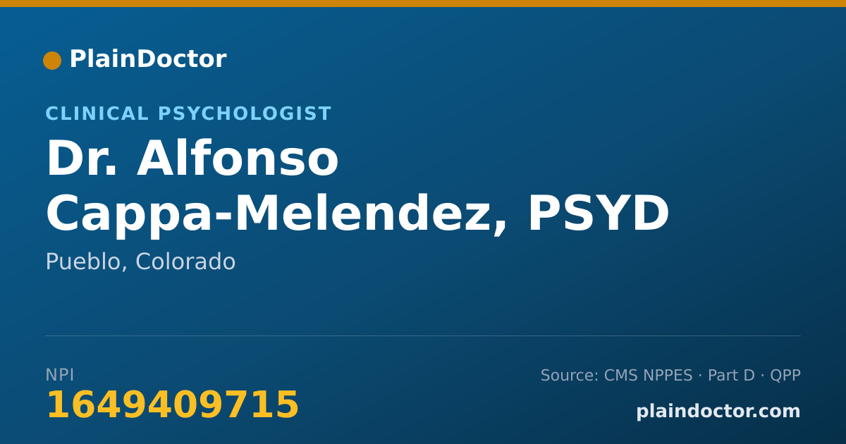 Shareable card for Alfonso Cappa-Melendez, PSYD - Clinical Psychologist, Pueblo, CO