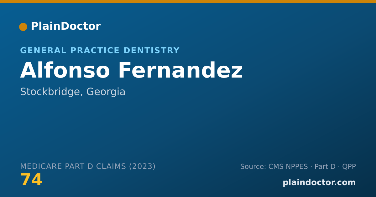 Shareable card for Alfonso Fernandez - General Practice Dentistry, Stockbridge, GA