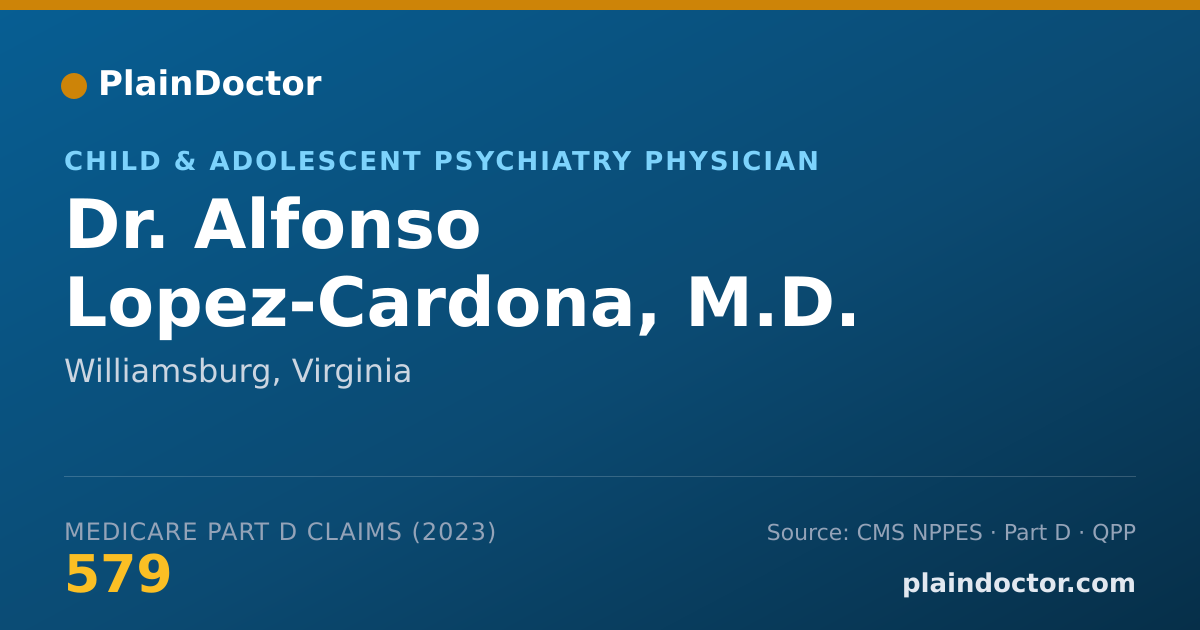 Shareable card for Alfonso Lopez-Cardona, M.D. - Child & Adolescent Psychiatry Physician, Williamsburg, VA