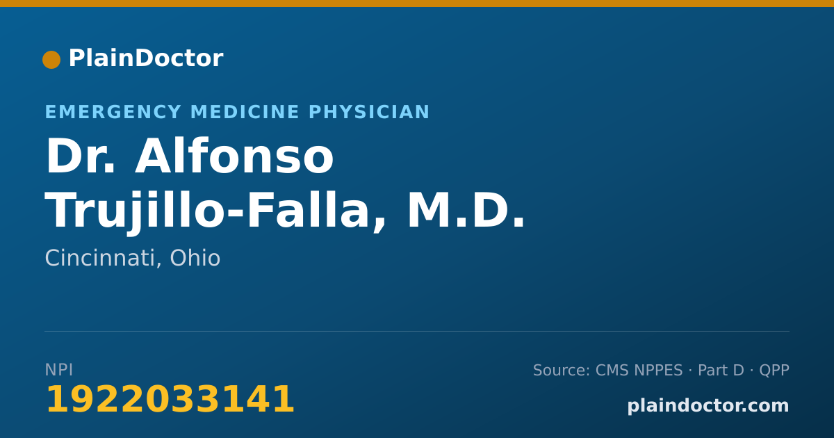 Shareable card for Alfonso Trujillo-Falla, M.D. - Emergency Medicine Physician, Cincinnati, OH