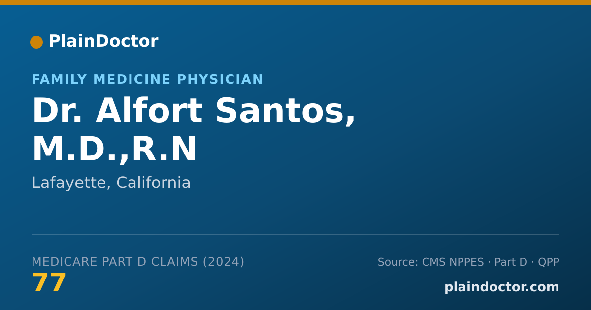 Shareable card for Alfort Santos, M.D.,R.N - Family Medicine Physician, Lafayette, CA