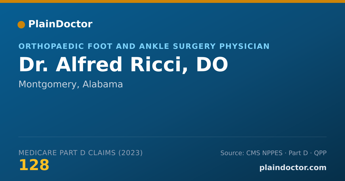 Shareable card for Alfred Ricci, DO - Orthopaedic Foot and Ankle Surgery Physician, Montgomery, AL