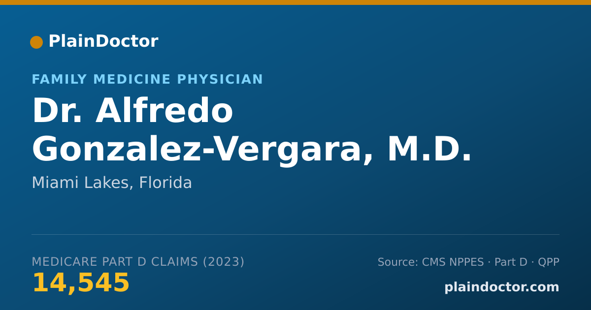 Shareable card for Alfredo Gonzalez-Vergara, M.D. - Family Medicine Physician, Miami Lakes, FL