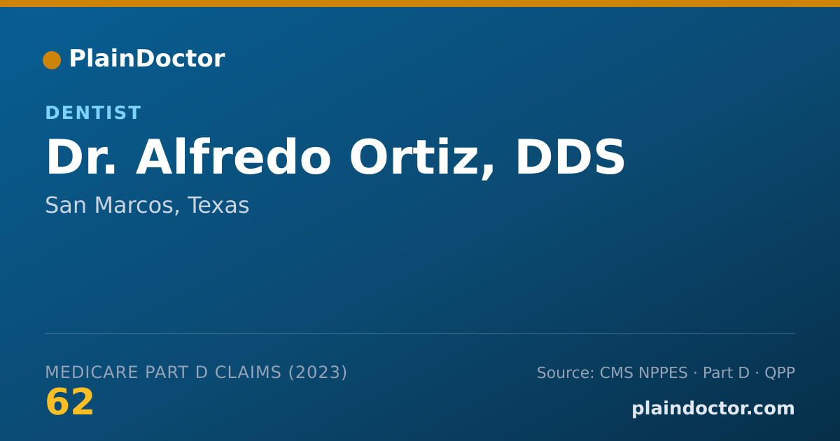 Shareable card for Alfredo Ortiz, DDS - Dentist, San Marcos, TX