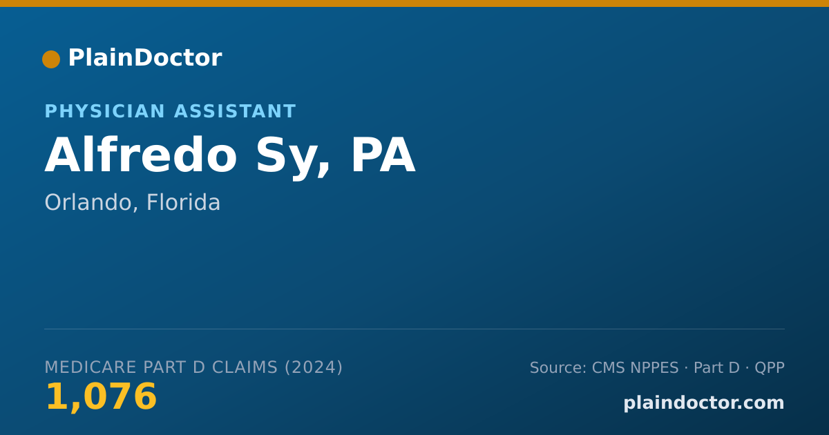Shareable card for Alfredo Sy, PA - Physician Assistant, Orlando, FL
