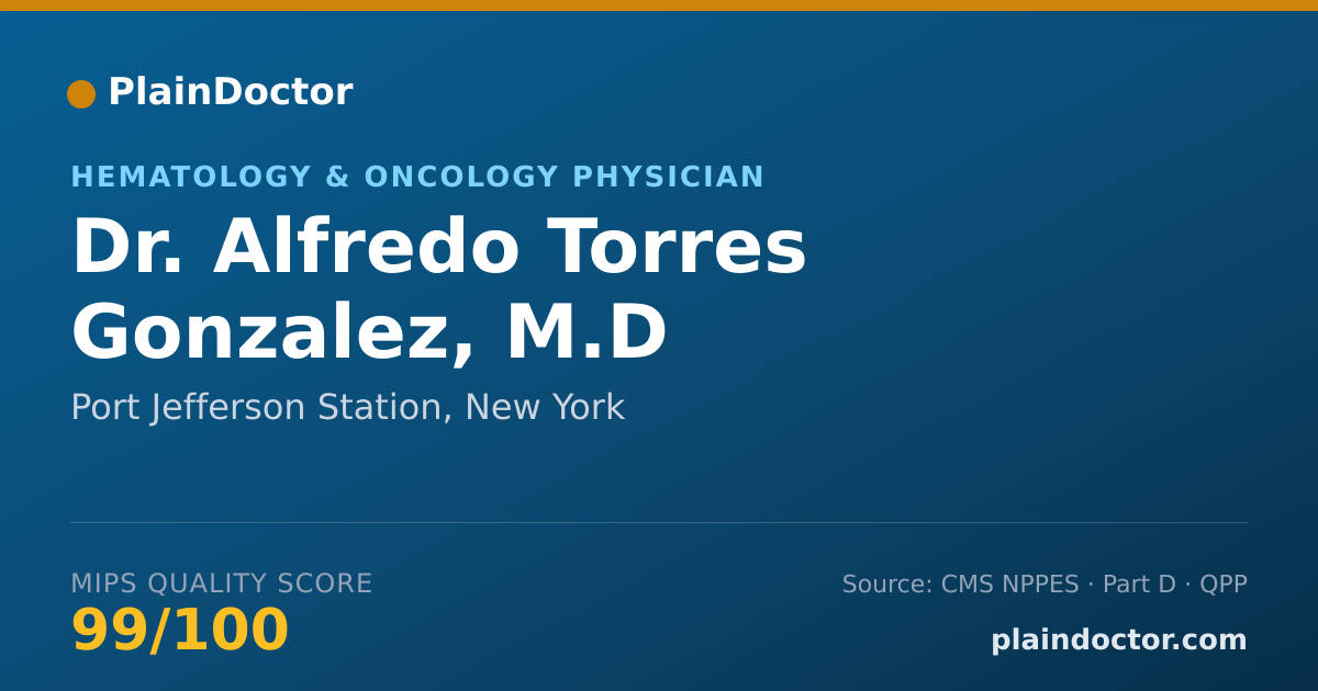 Shareable card for Alfredo Torres Gonzalez, M.D - Hematology & Oncology Physician, Port Jefferson Station, NY
