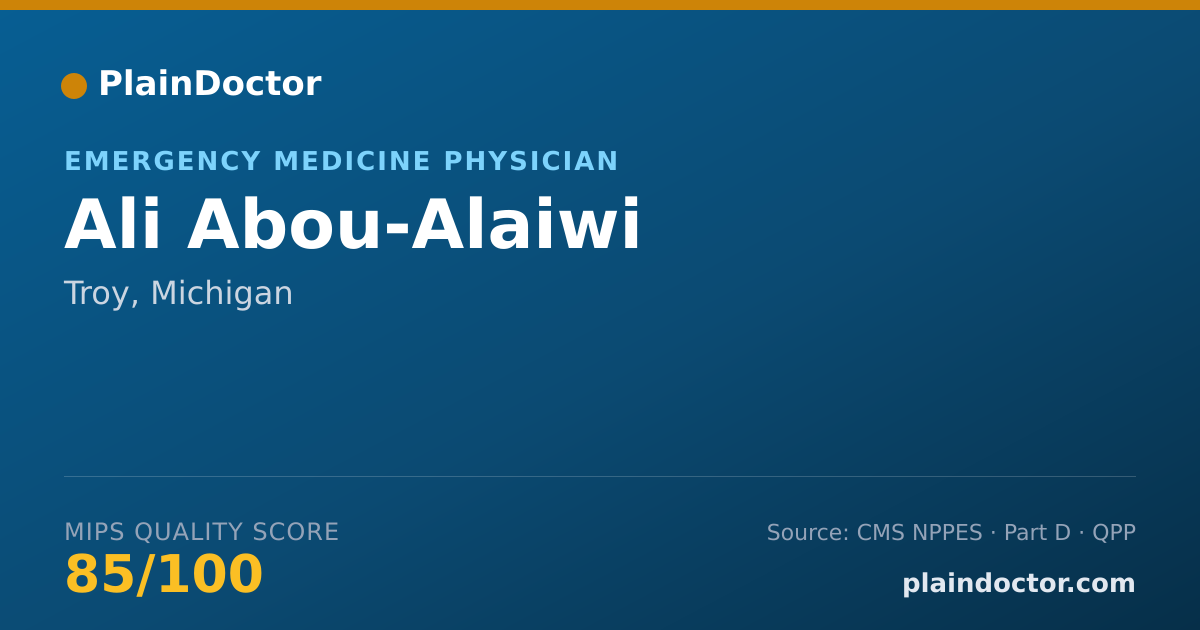 Shareable card for Ali Abou-Alaiwi - Emergency Medicine Physician, Troy, MI