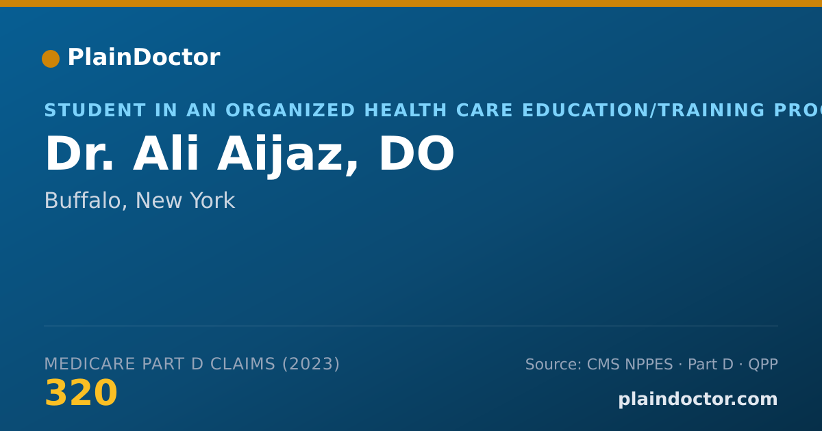 Shareable card for Ali Aijaz, DO - Student in an Organized Health Care Education/Training Program, Buffalo, NY