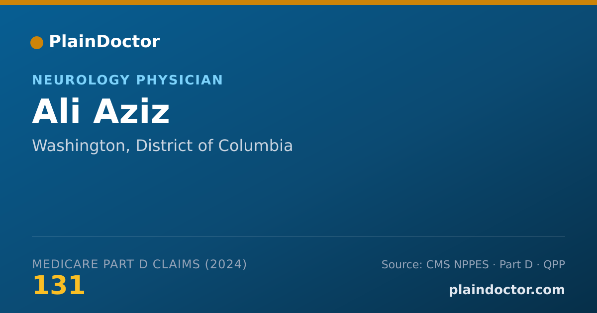 Shareable card for Ali Aziz - Neurology Physician, Washington, DC