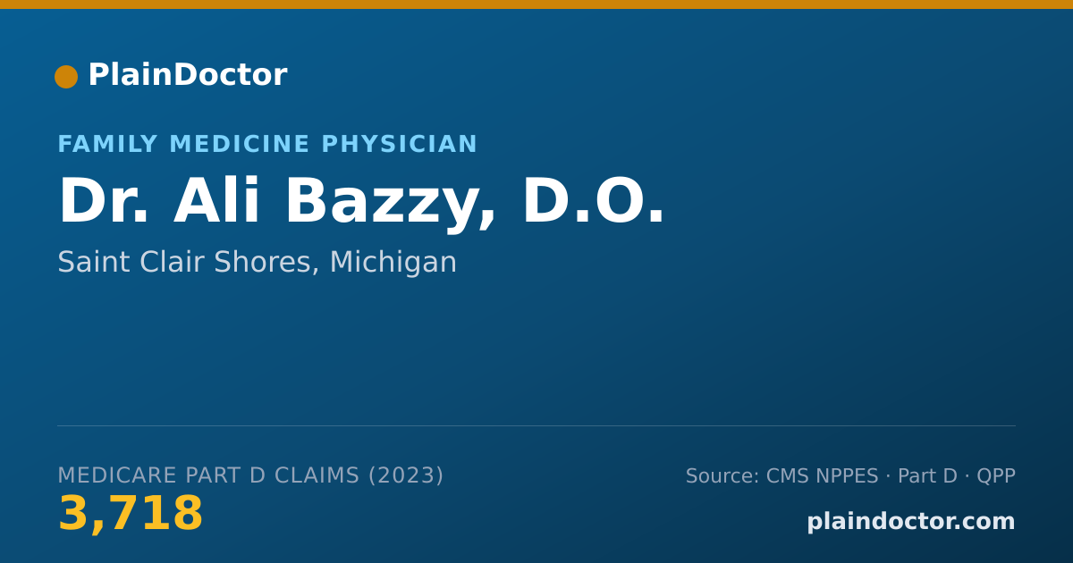 Shareable card for Ali Bazzy, D.O. - Family Medicine Physician, Saint Clair Shores, MI