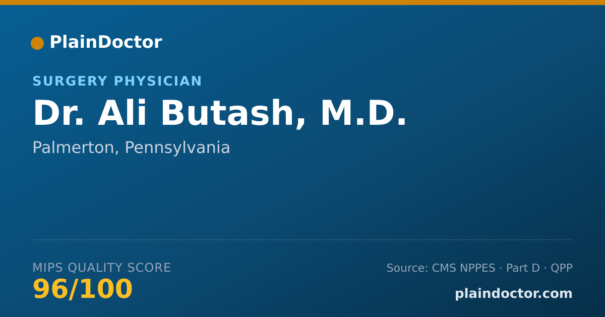 Shareable card for Ali Butash, M.D. - Surgery Physician, Palmerton, PA