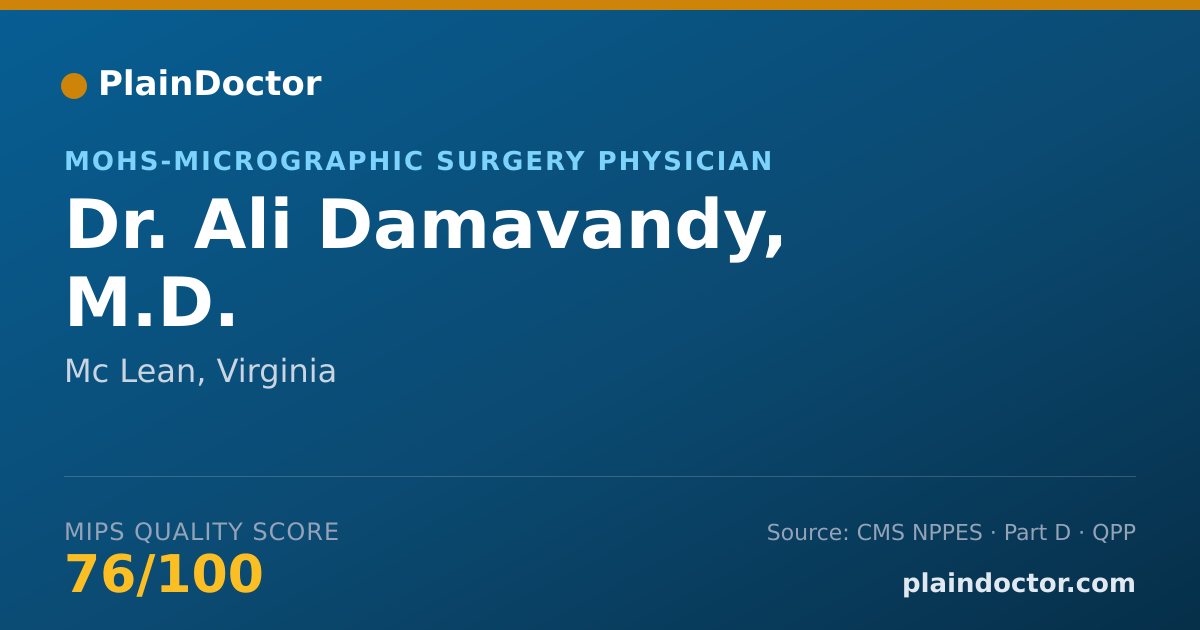 Shareable card for Ali Damavandy, M.D. - MOHS-Micrographic Surgery Physician, Mc Lean, VA