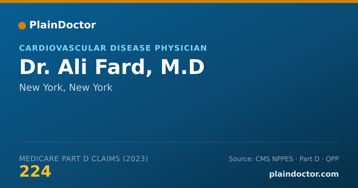 Shareable card for Ali Fard, M.D - Cardiovascular Disease Physician, New York, NY