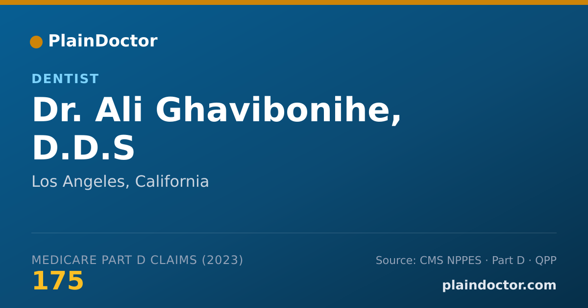 Shareable card for Ali Ghavibonihe, D.D.S - Dentist, Los Angeles, CA