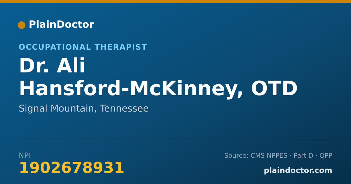 Shareable card for Ali Hansford-McKinney, OTD - Occupational Therapist, Signal Mountain, TN