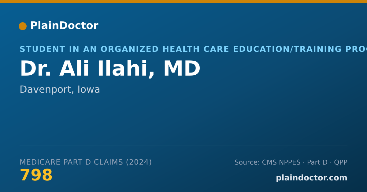 Shareable card for Ali Ilahi, MD - Student in an Organized Health Care Education/Training Program, Davenport, IA