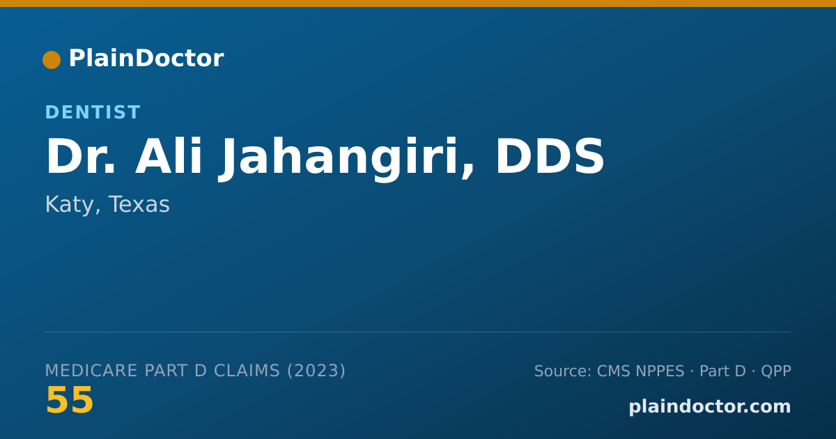 Shareable card for Ali Jahangiri, DDS - Dentist, Katy, TX