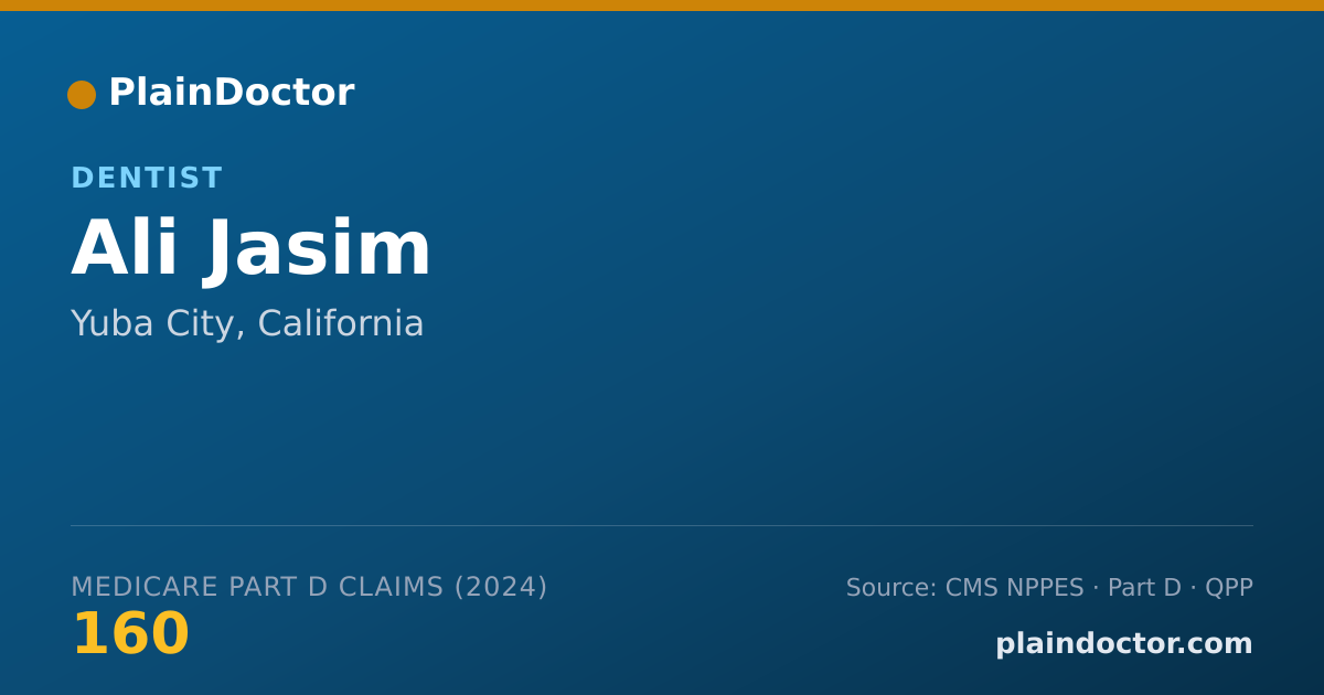 Shareable card for Ali Jasim - Dentist, Yuba City, CA