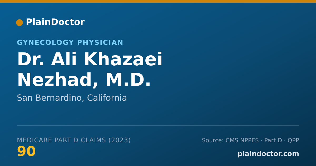 Shareable card for Ali Khazaei Nezhad, M.D. - Gynecology Physician, San Bernardino, CA