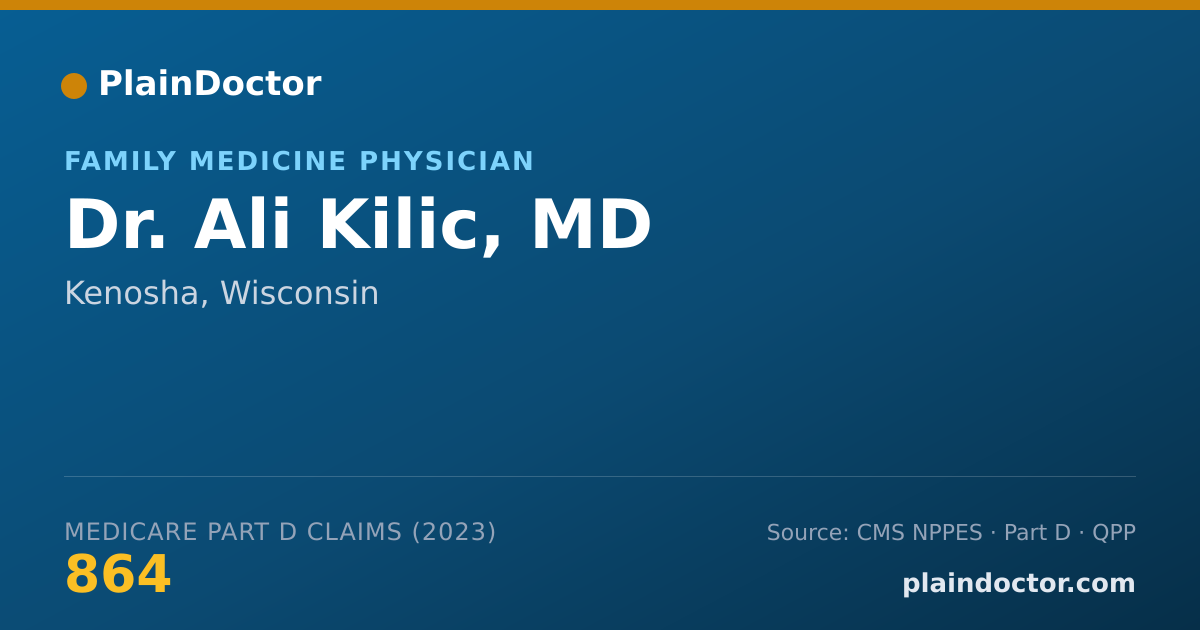 Shareable card for Ali Kilic, MD - Family Medicine Physician, Kenosha, WI
