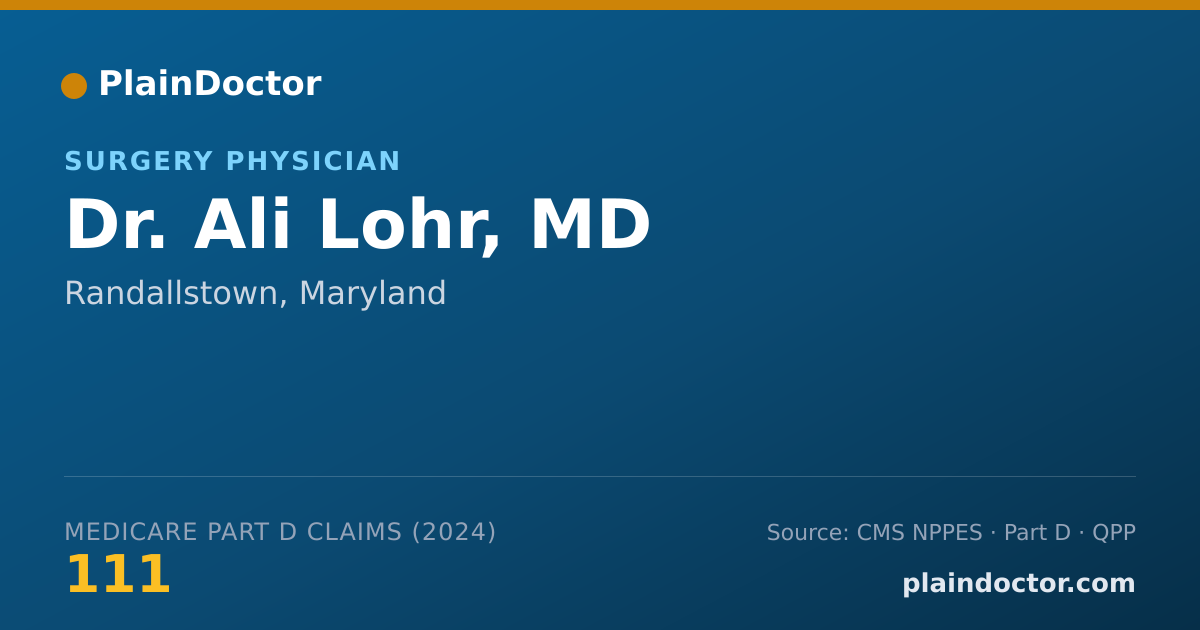 Shareable card for Ali Lohr, MD - Surgery Physician, Randallstown, MD