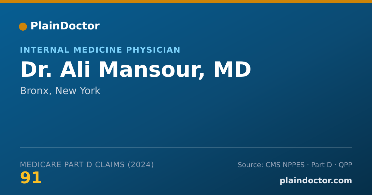 Shareable card for Ali Mansour, MD - Critical Care Medicine (Internal Medicine) Physician, Bronx, NY