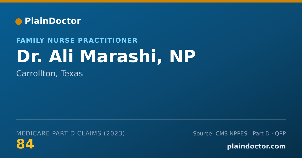 Shareable card for Ali Marashi, NP - Family Nurse Practitioner, Carrollton, TX