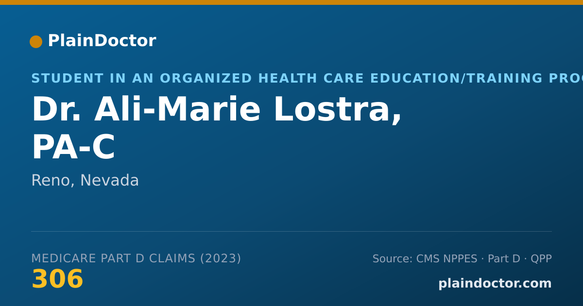 Shareable card for Ali-Marie Lostra, PA-C - Student in an Organized Health Care Education/Training Program, Reno, NV