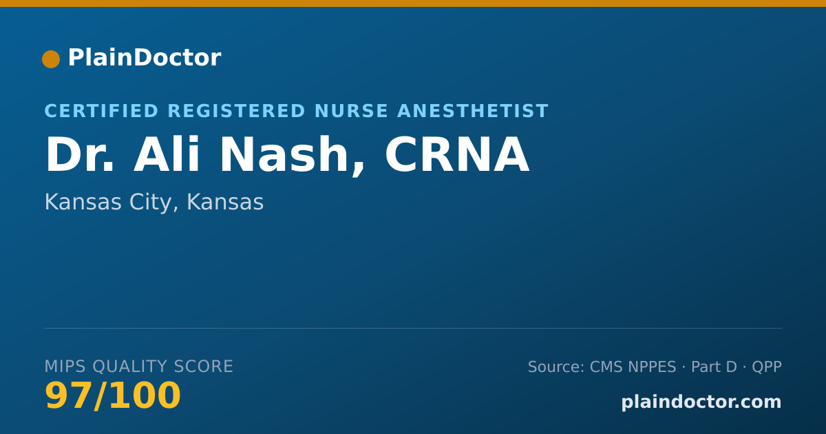 Shareable card for Ali Nash, CRNA - Certified Registered Nurse Anesthetist, Kansas City, KS