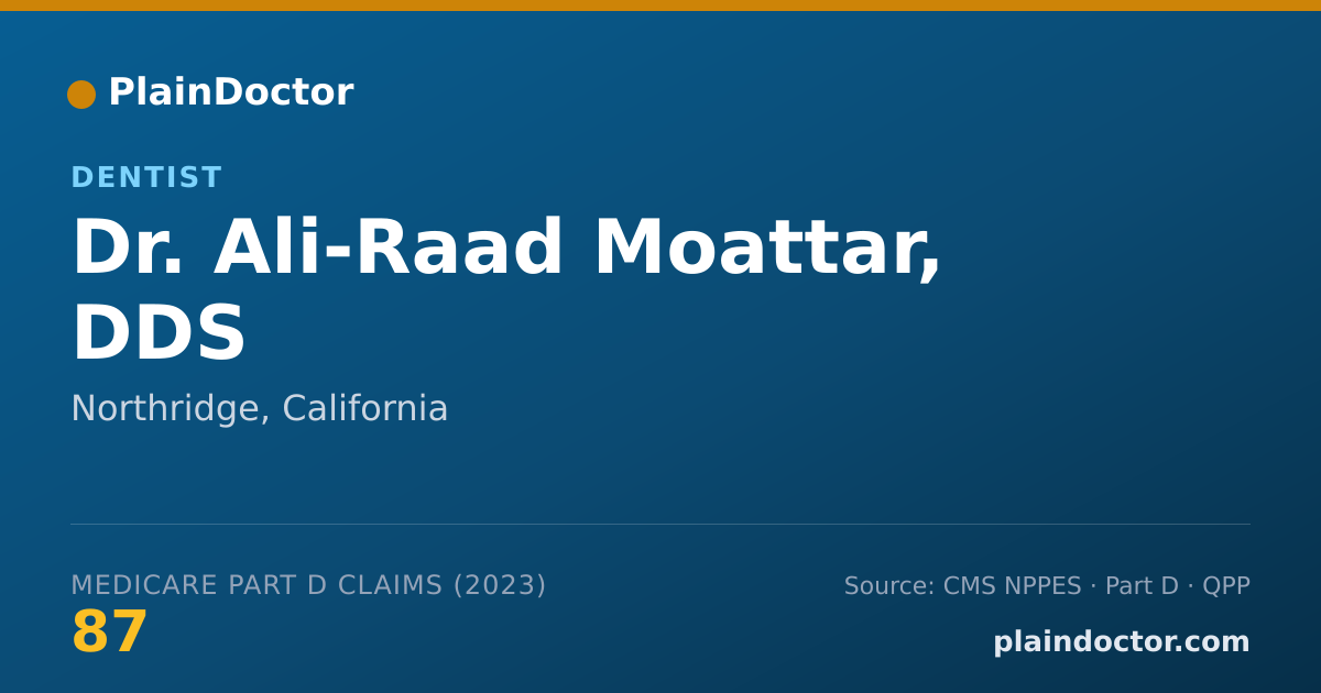 Shareable card for Ali-Raad Moattar, DDS - Dentist, Northridge, CA