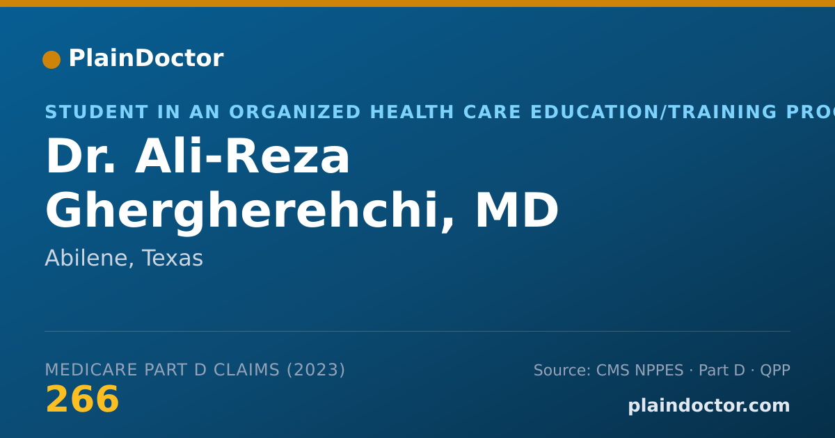 Shareable card for Ali-Reza Ghergherehchi, MD - Student in an Organized Health Care Education/Training Program, Abilene, TX