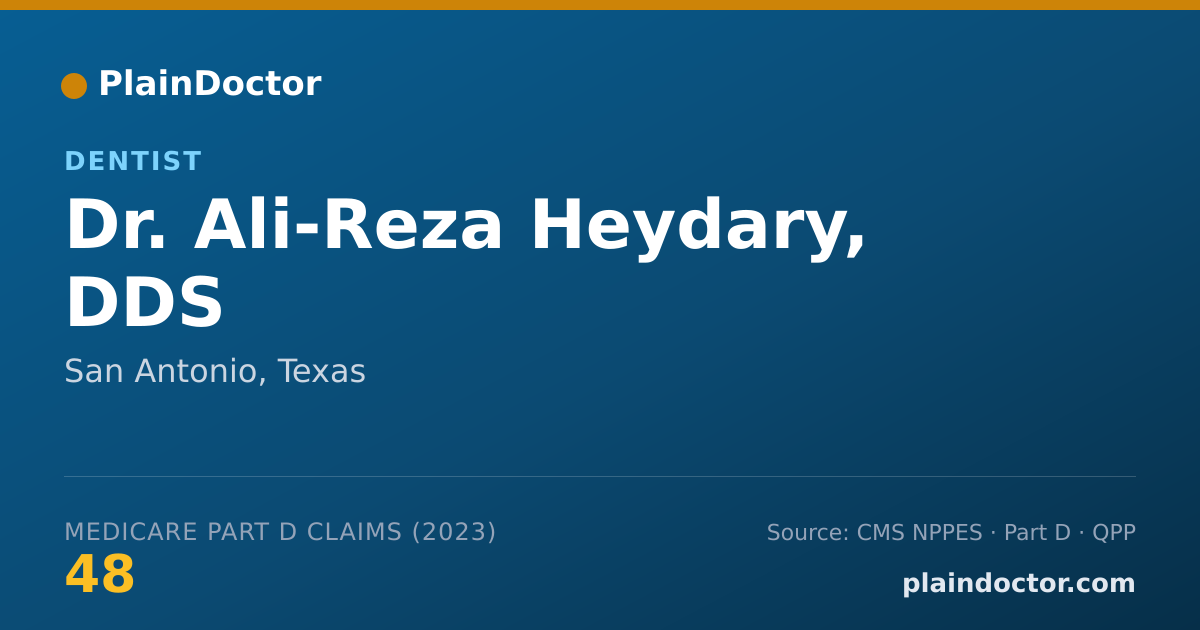 Shareable card for Ali-Reza Heydary, DDS - Dentist, San Antonio, TX