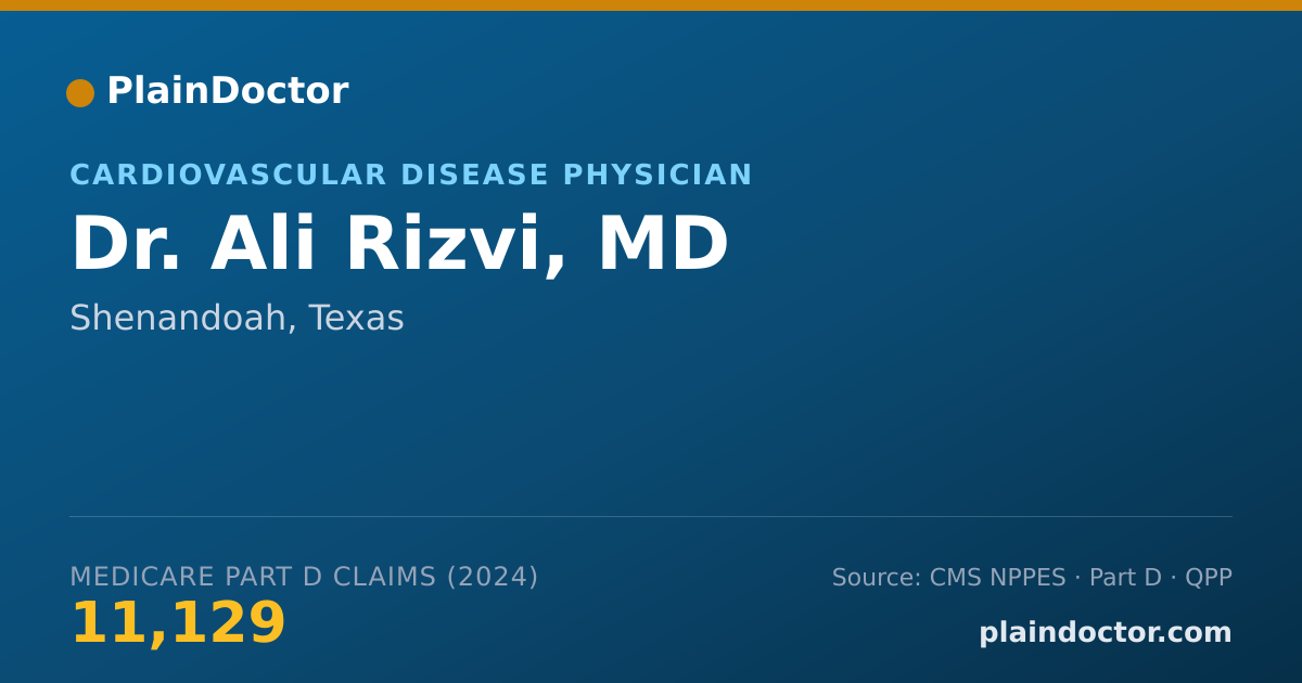 Shareable card for Ali Rizvi, MD - Cardiovascular Disease Physician, Shenandoah, TX