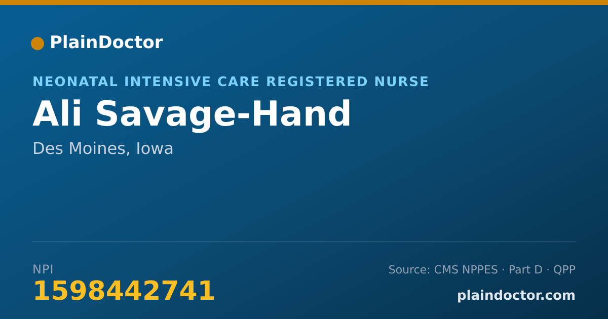 Shareable card for Ali Savage-Hand - Neonatal Intensive Care Registered Nurse, Des Moines, IA