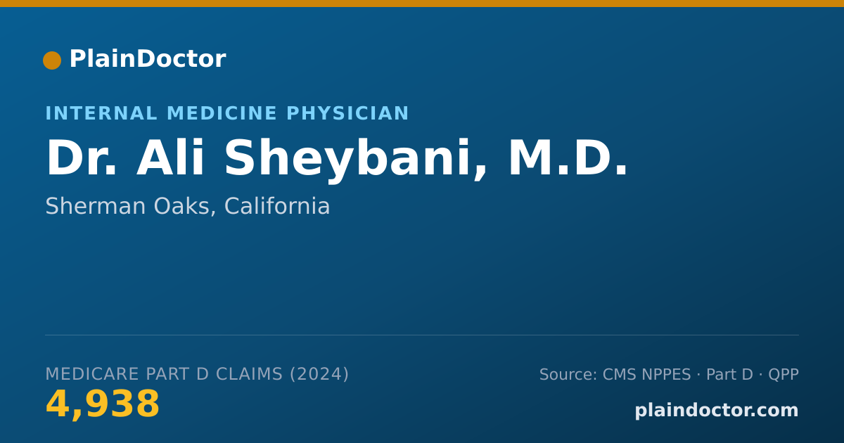 Shareable card for Ali Sheybani, M.D. - Internal Medicine Physician, Sherman Oaks, CA