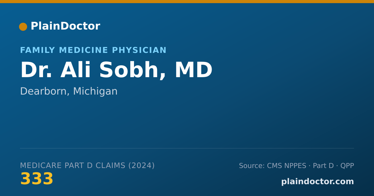 Shareable card for Ali Sobh, MD - Family Medicine Physician, Dearborn, MI