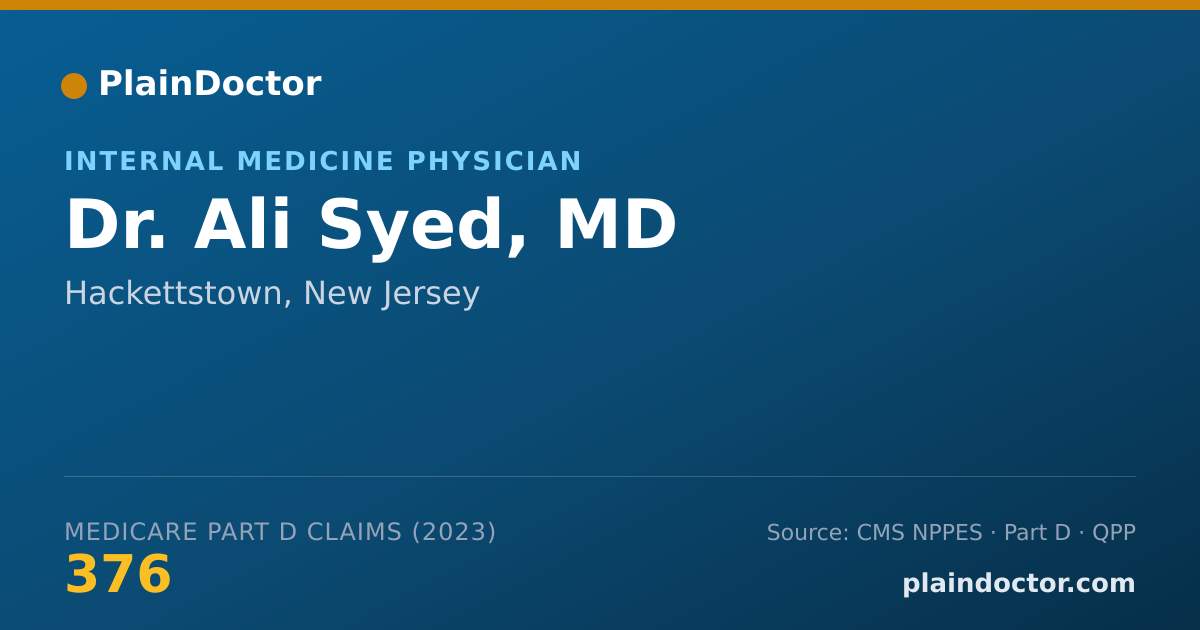 Shareable card for Ali Syed, MD - Internal Medicine Physician, Hackettstown, NJ