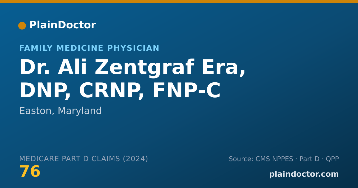 Shareable card for Ali Zentgraf Era, DNP, CRNP, FNP-C - Family Medicine Physician, Easton, MD