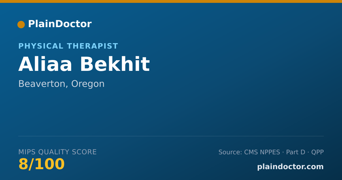 Shareable card for Aliaa Bekhit - Physical Therapist, Beaverton, OR