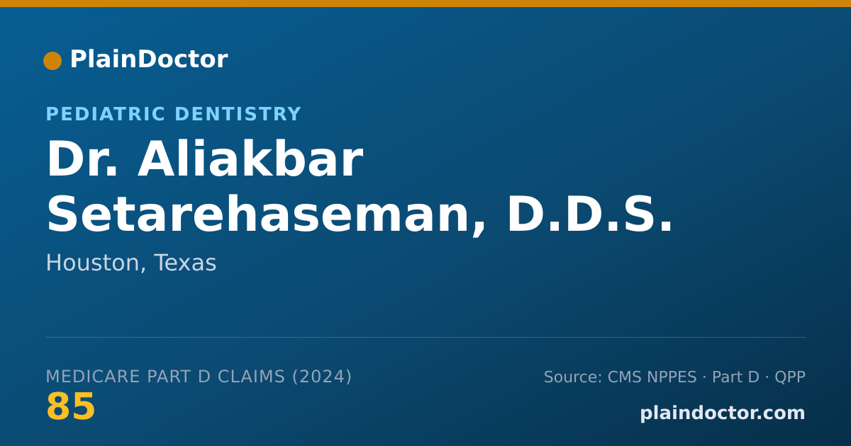 Shareable card for Aliakbar Setarehaseman, D.D.S. - Dentist, Houston, TX