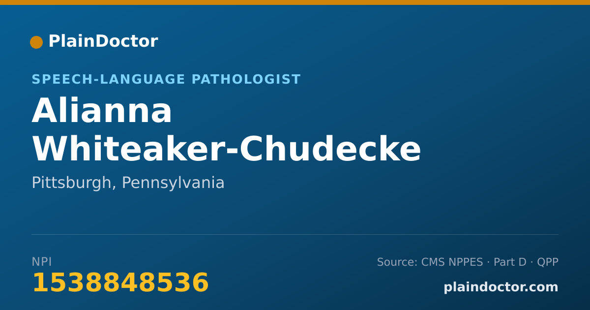 Shareable card for Alianna Whiteaker-Chudecke - Speech-Language Pathologist, Pittsburgh, PA