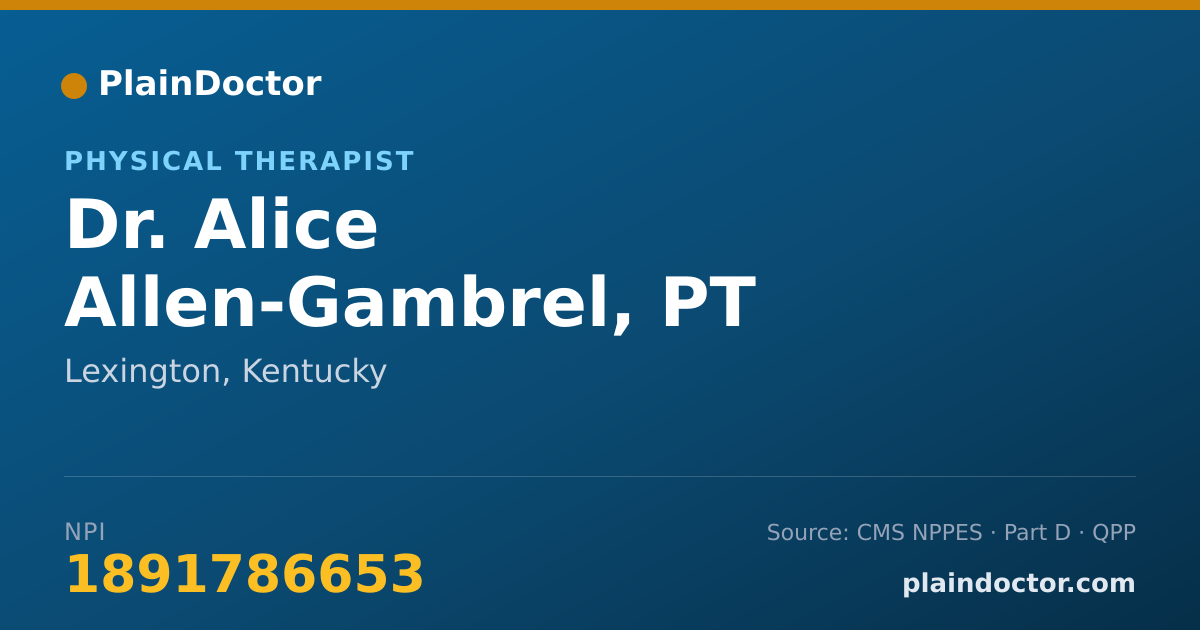 Shareable card for Alice Allen-Gambrel, PT - Physical Therapist, Lexington, KY