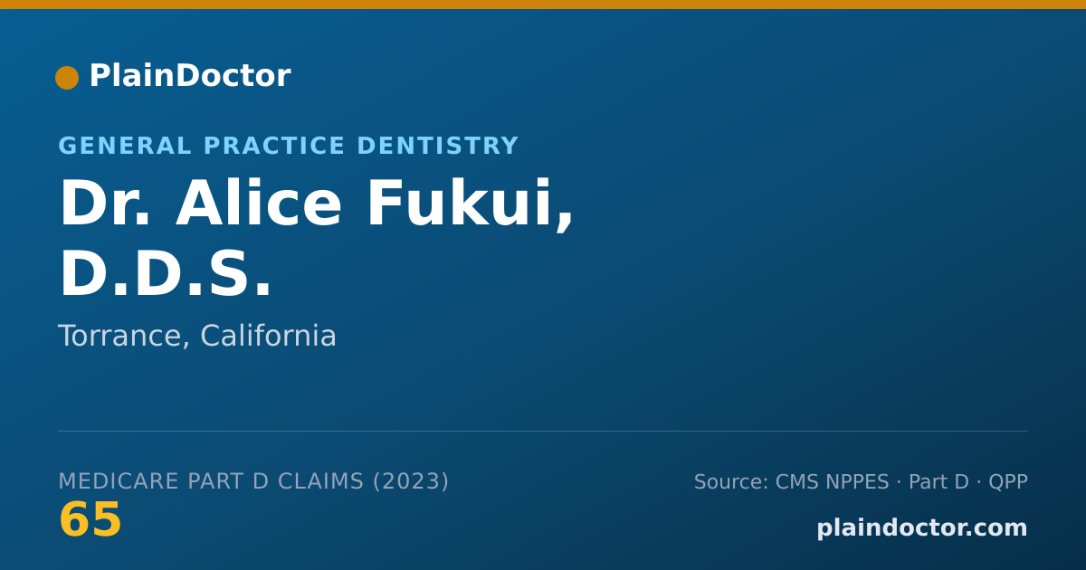 Shareable card for Alice Fukui, D.D.S. - General Practice Dentistry, Torrance, CA