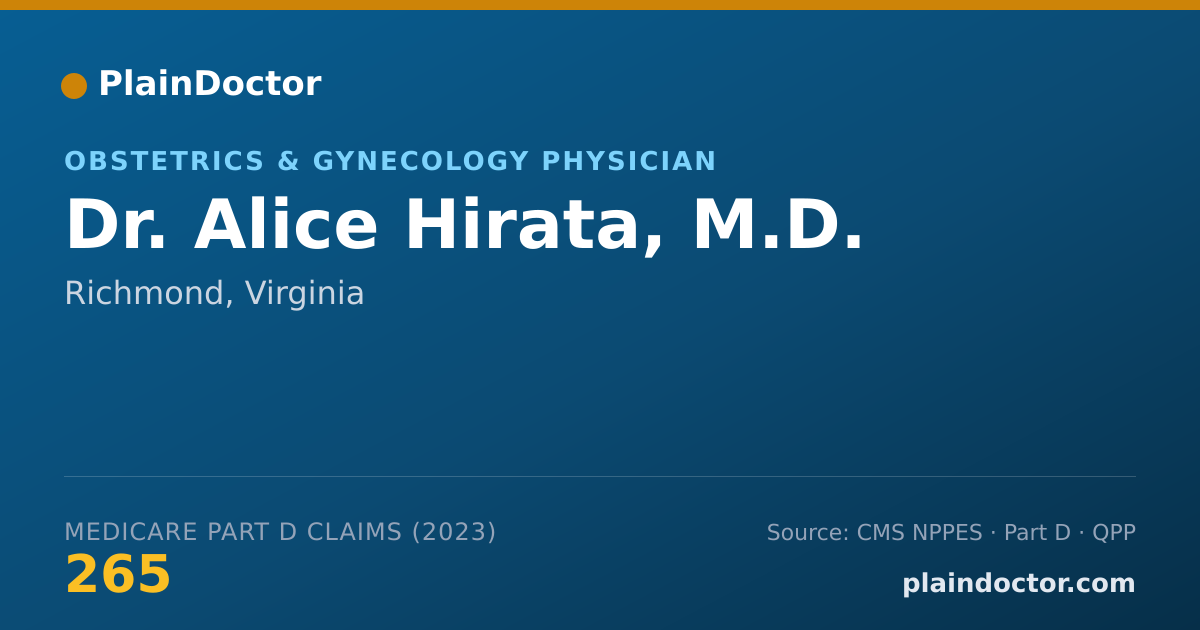 Shareable card for Alice Hirata, M.D. - Obstetrics & Gynecology Physician, Richmond, VA